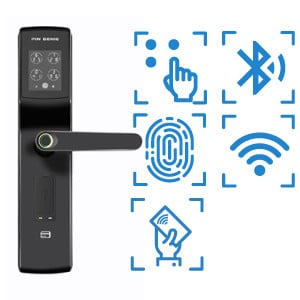 digital door lock รุ่น luxรองรับbluetooth pincode แสกนลายนิ้วมือ และ OAC
