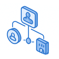 ไอคอนเชื่อมโยงอุปกรณ์หลายจุด แสดงถึงความสามารถในการเชื่อมต่อกับระบบอื่น