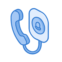 ไอคอนโทรศัพท์และหูฟัง แสดงถึงการสื่อสารสองทางระหว่างผู้ป่วยและเจ้าหน้าที่พยาบาล