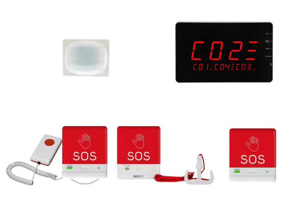 รูปตัวอย่างองค์ประกอบของระบบเรียกพยาบาลไร้สาย