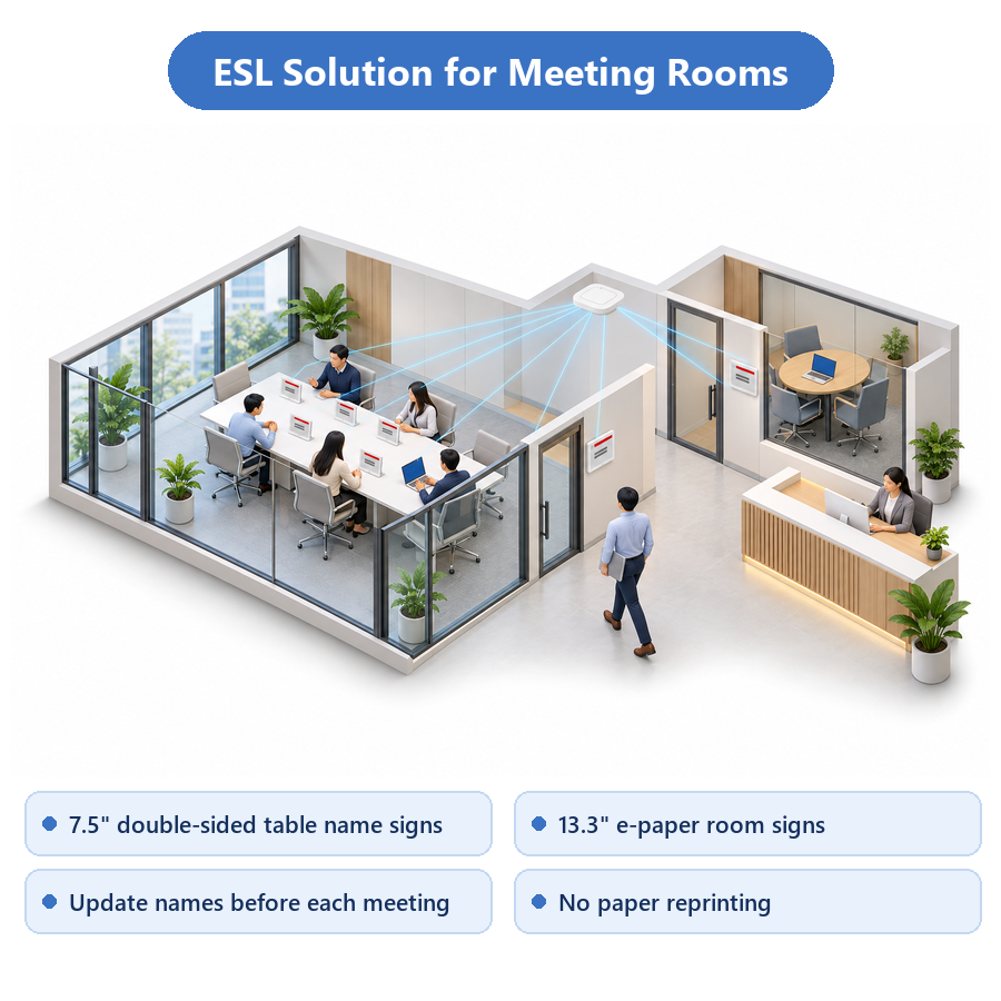 ป้ายชื่อ ESL ตั้งโต๊ะและป้ายหน้าห้องประชุม