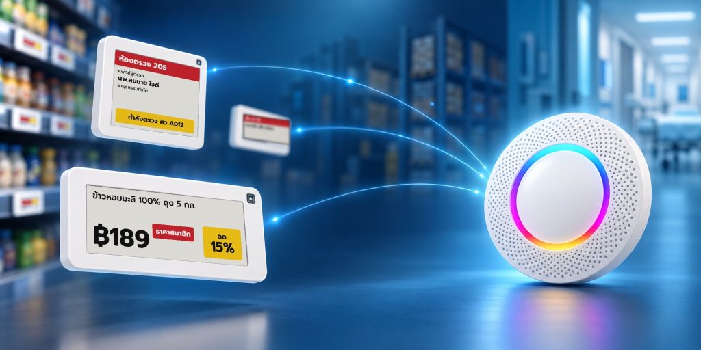 ป้ายราคาอิเล็กทรอนิกส์ ESL ภาษาไทย ป้ายห้องตรวจ และ Gateway G1-E3
